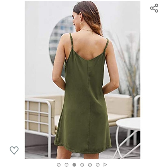 Spaghetti strap button down mini dress - Picture 3 of 6